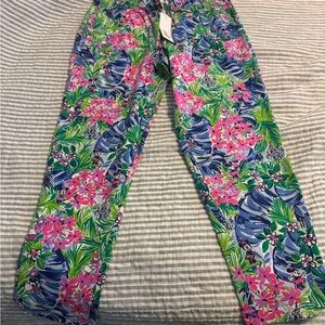 NWT Disney Lilly Pulitzer Blue and Pink Floral Pants